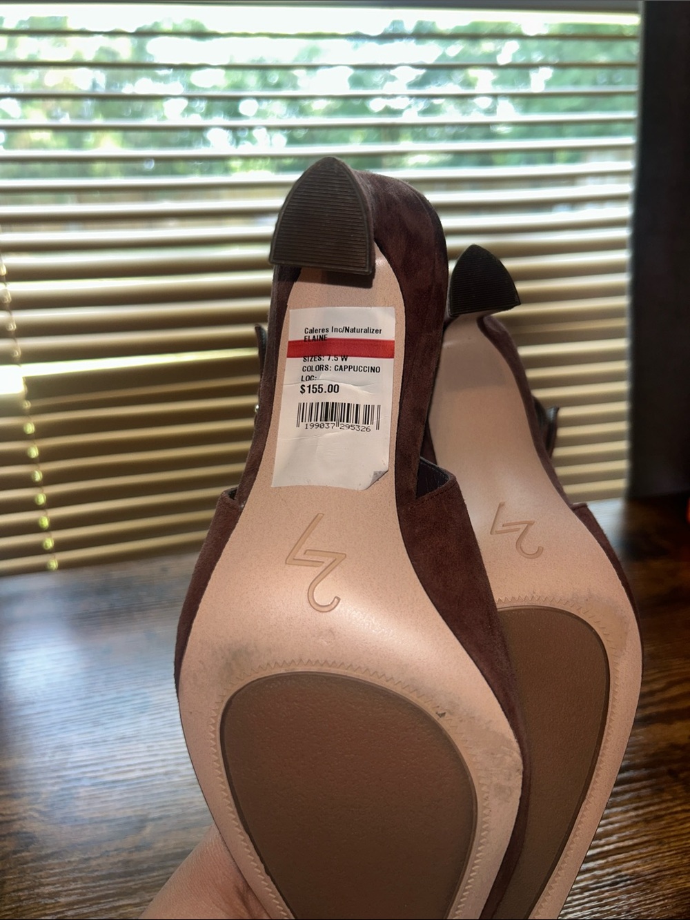 Neutralizer Pointed Toe Slingback Heels in Brown Suede - Picture 6 of 8